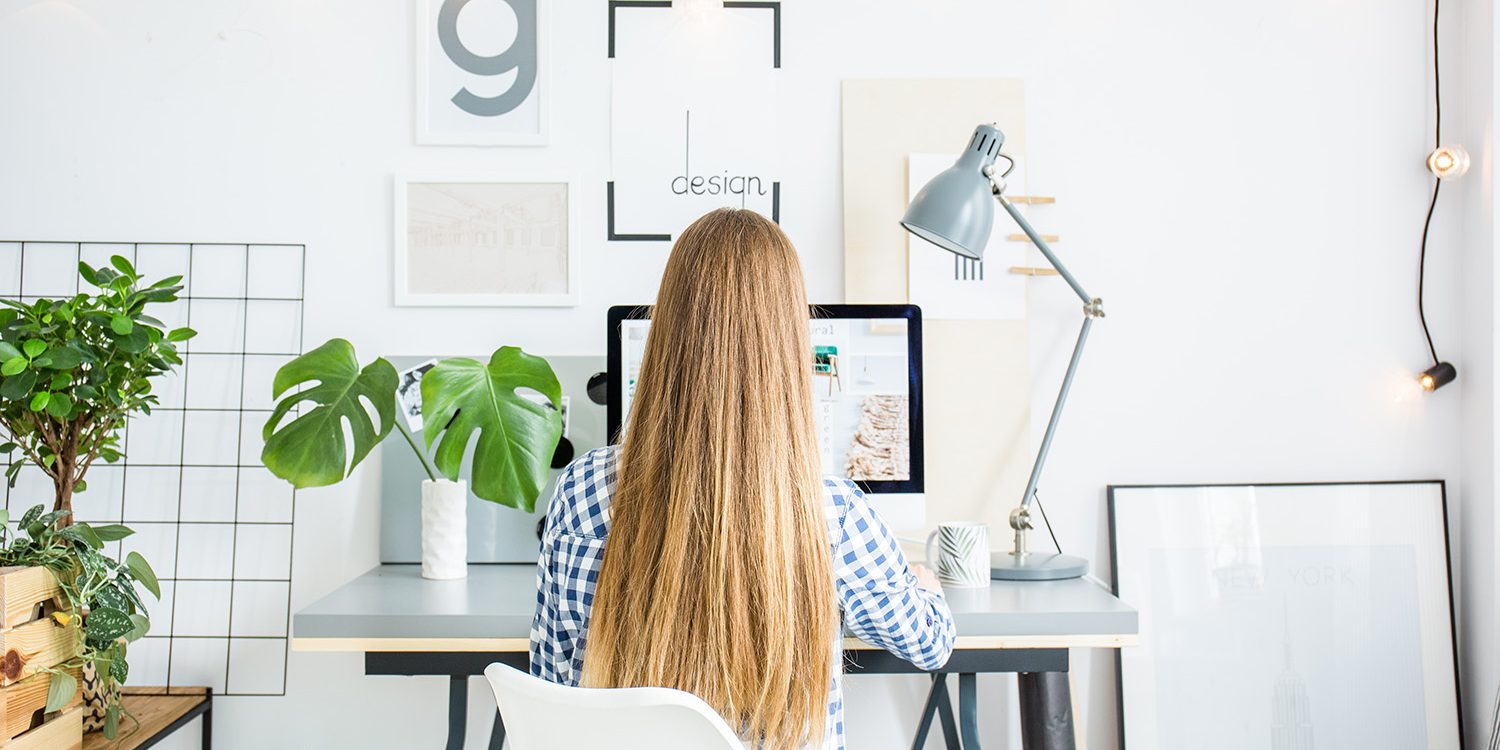 Person with long curly hair